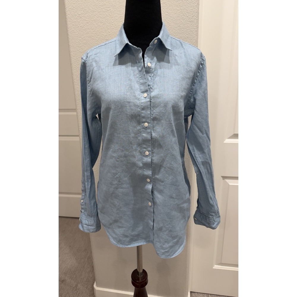 Uniqlo Women's Premium Linen Shirt L/S Button-down Relaxed Fit Small Classic